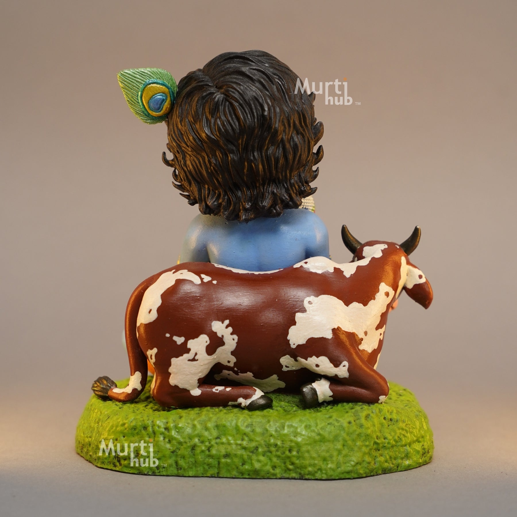 Baal Krishna Idol with Cow Hand Painted