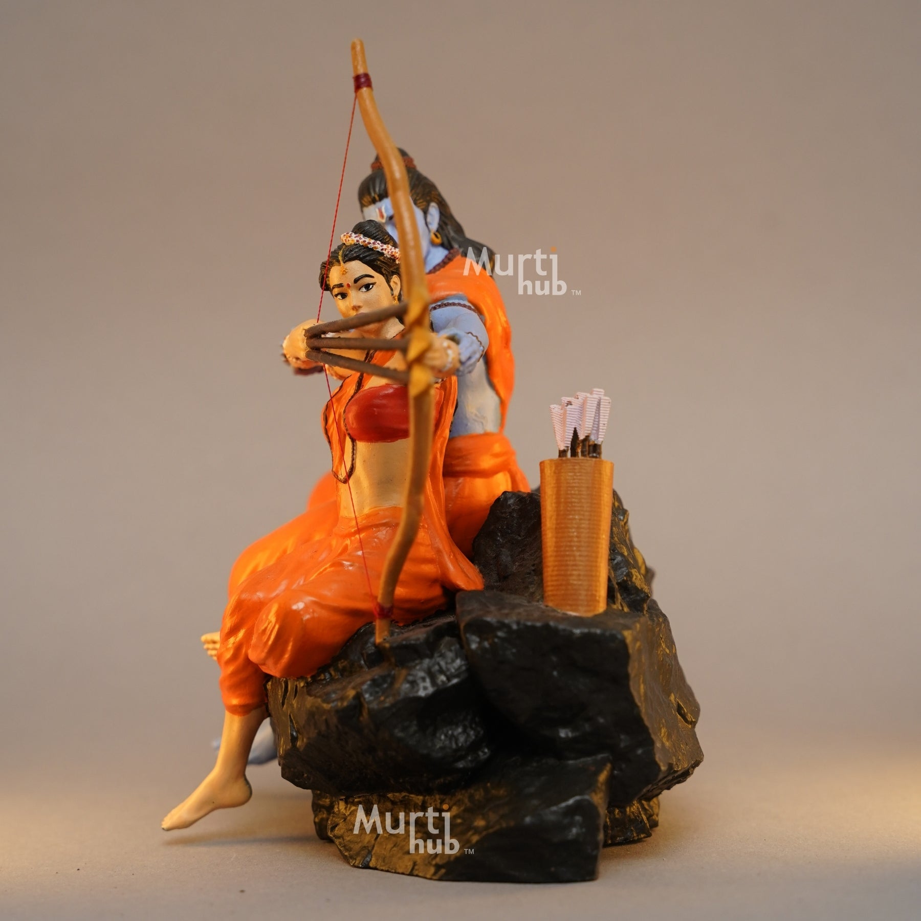 Ram Sita Archery Idol – Rare Artistic Sculpture for Home Decor & Gifting
