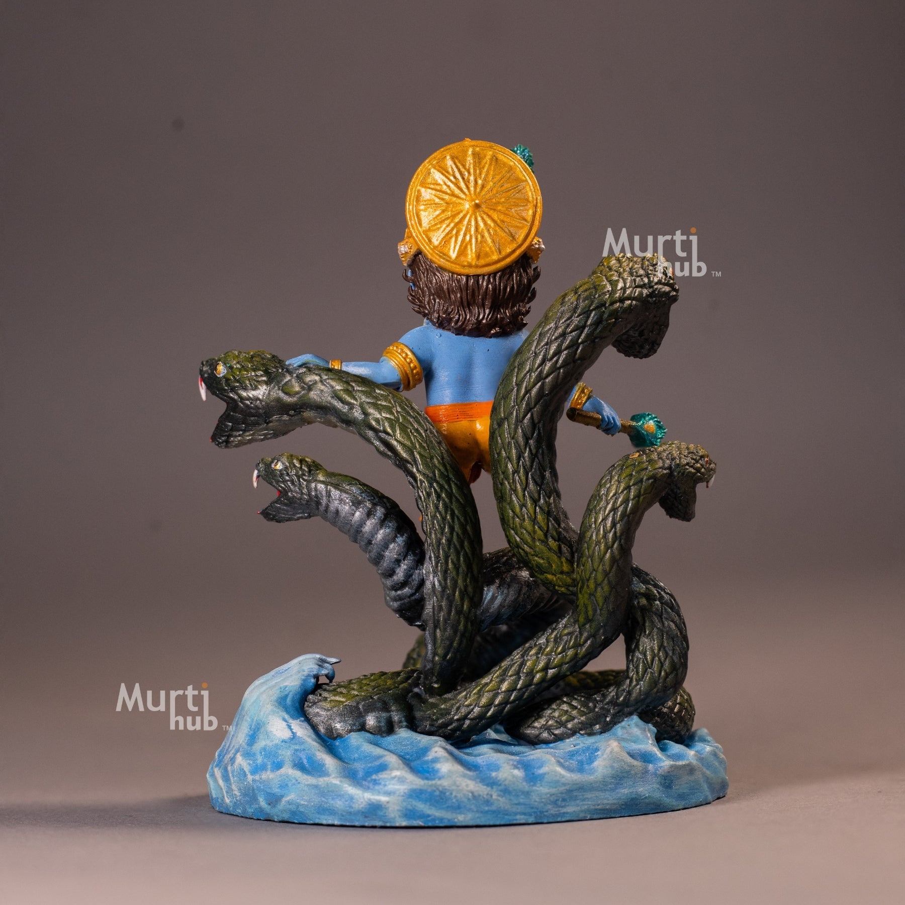 Kaliya Mardan Krishna Idol – Baal Krishna Dancing on Kaliya Naag – Handcrafted Divine Sculpture