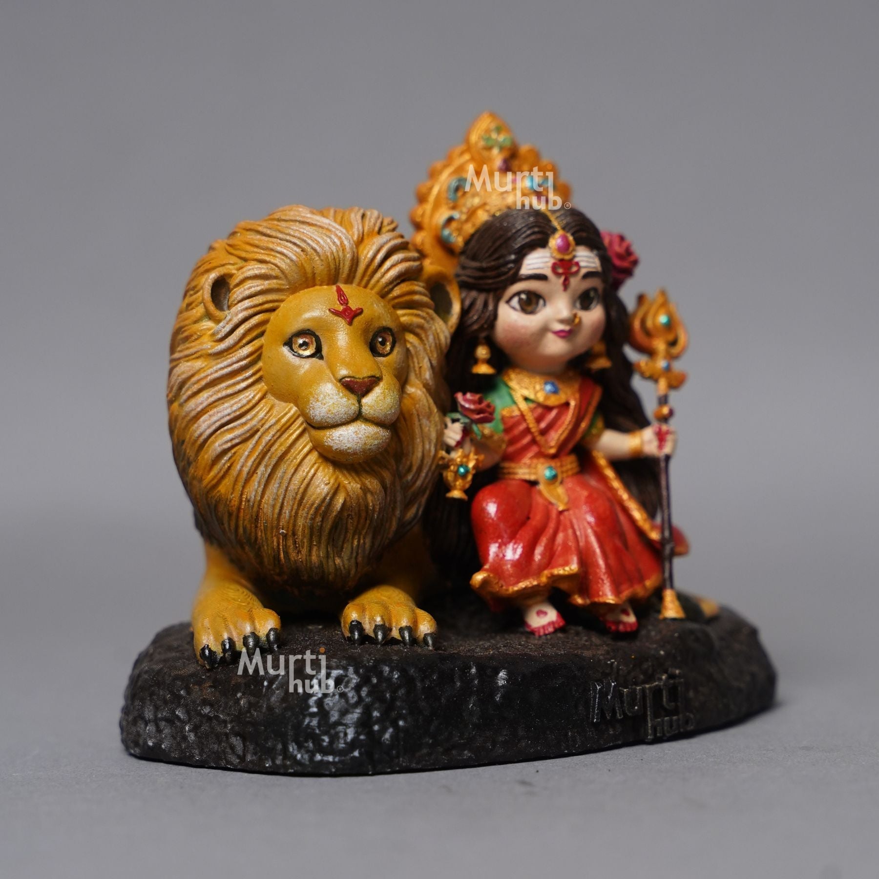 Maa Durga with Lion – The Fierce Protector Hand painted
