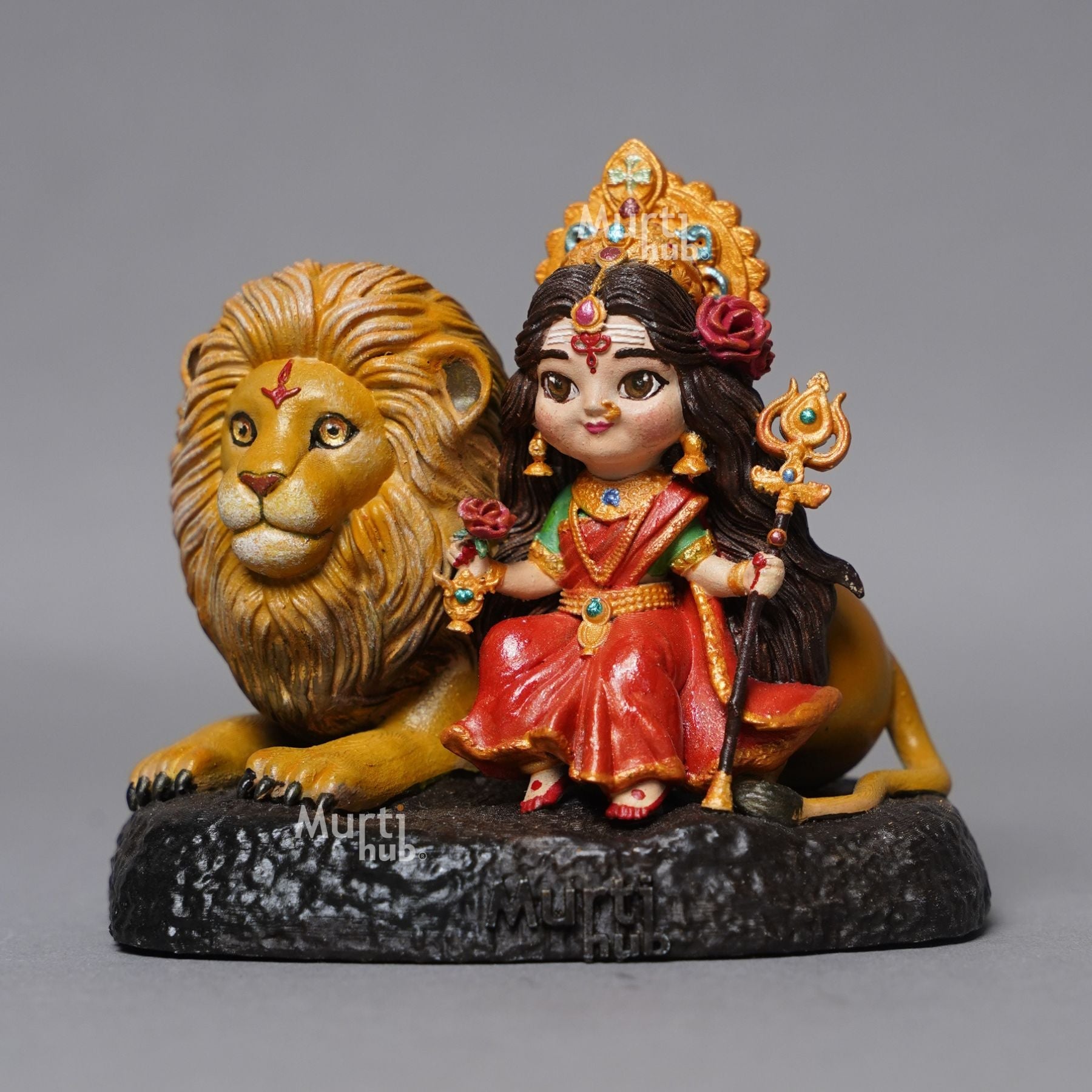Maa Durga with Lion – The Fierce Protector Hand painted