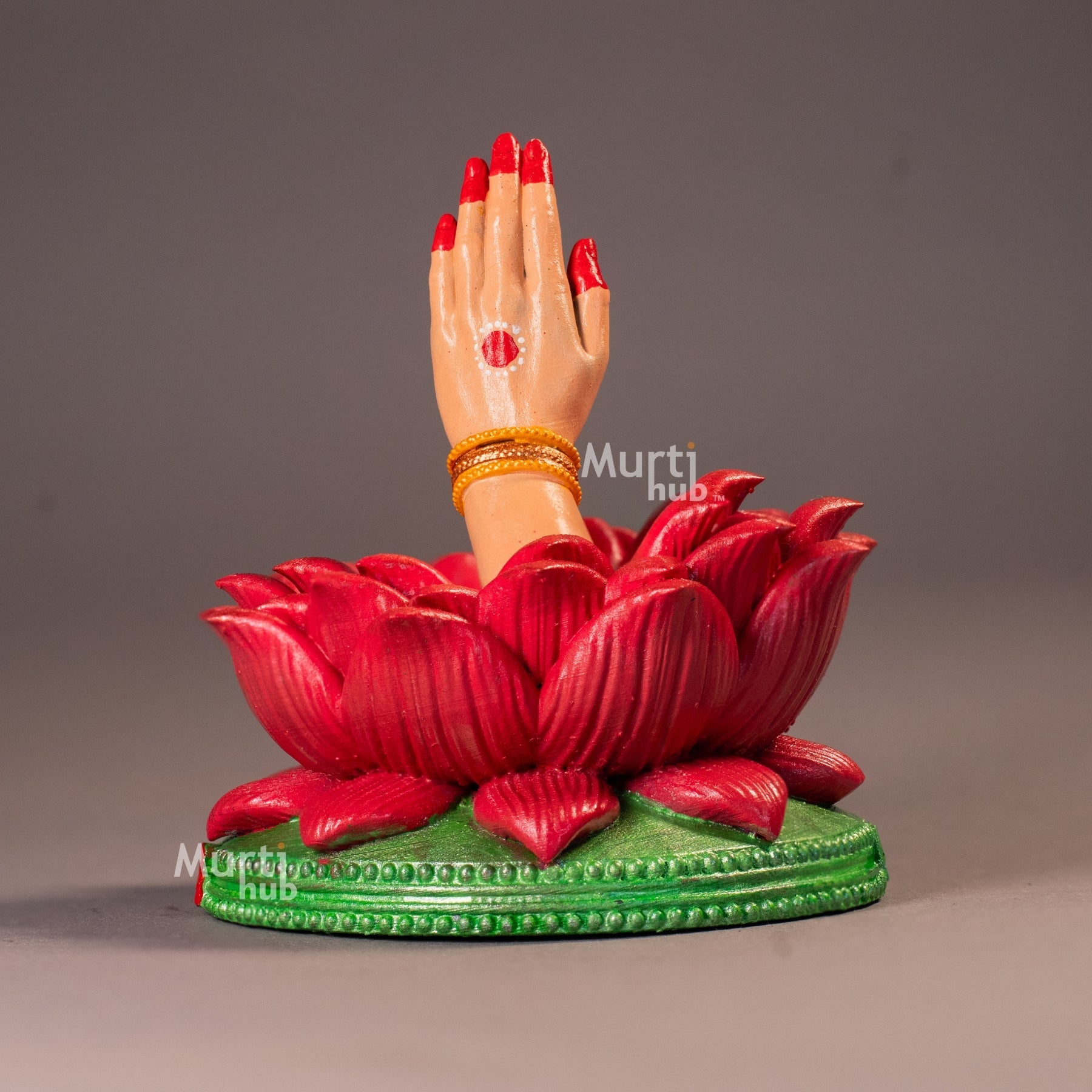 Namaste & Pranam Hand Idol – Divine Greeting Gesture on Lotus Base – Home & Car Décor