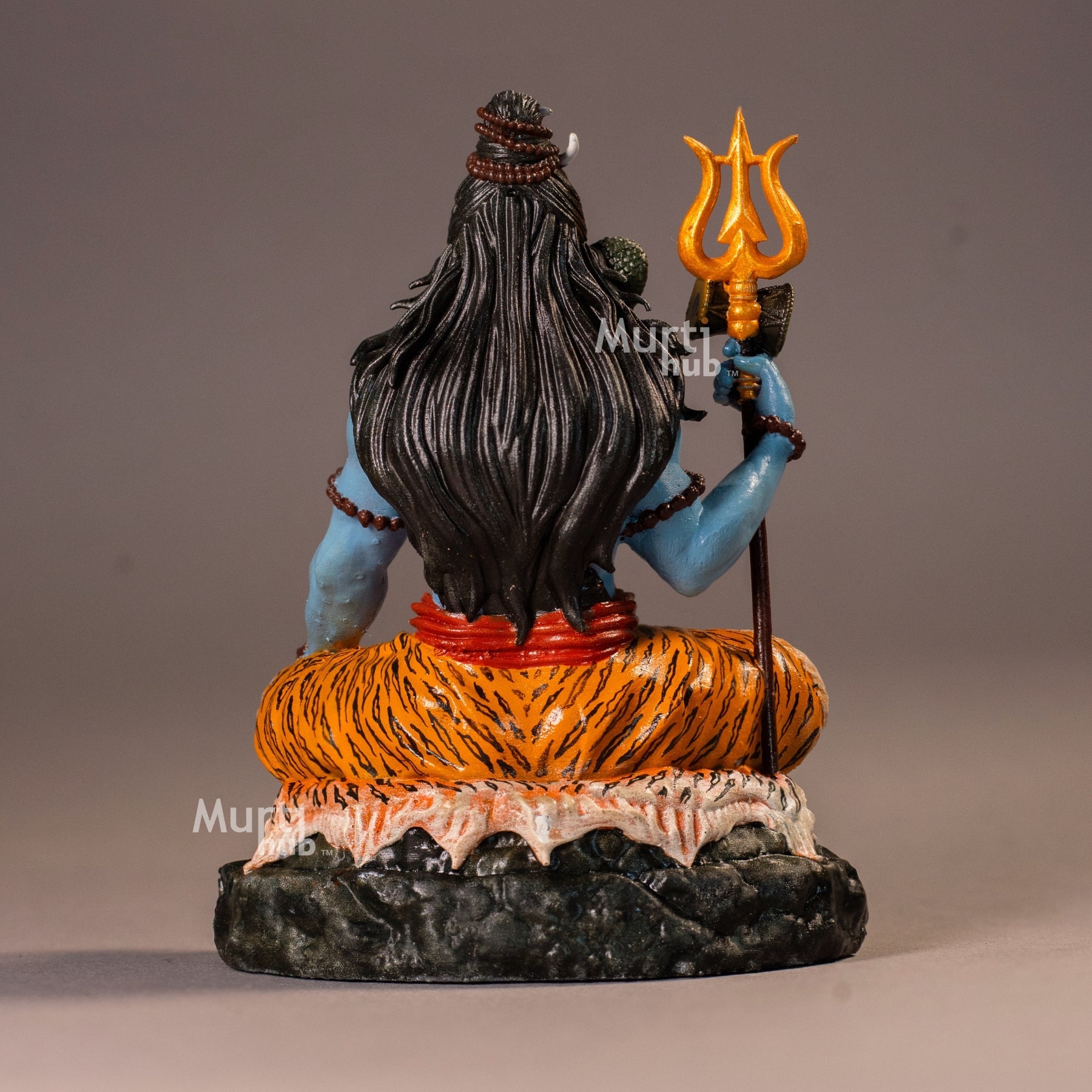 Mahadev Shiva Idol – Hand-Painted Bholenath in Meditation Pose with Trishul