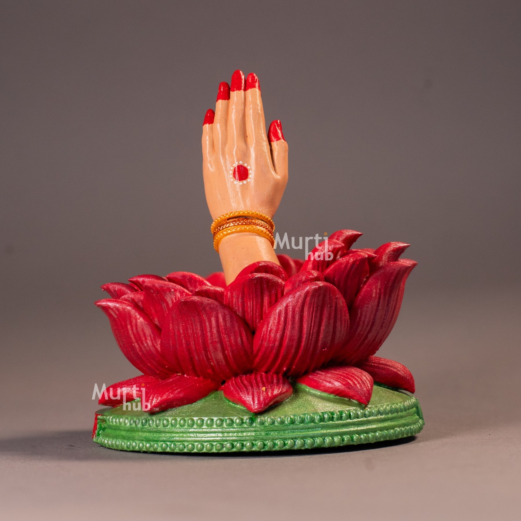 Namaste & Pranam Hand Idol – Divine Greeting Gesture on Lotus Base – Home & Car Décor