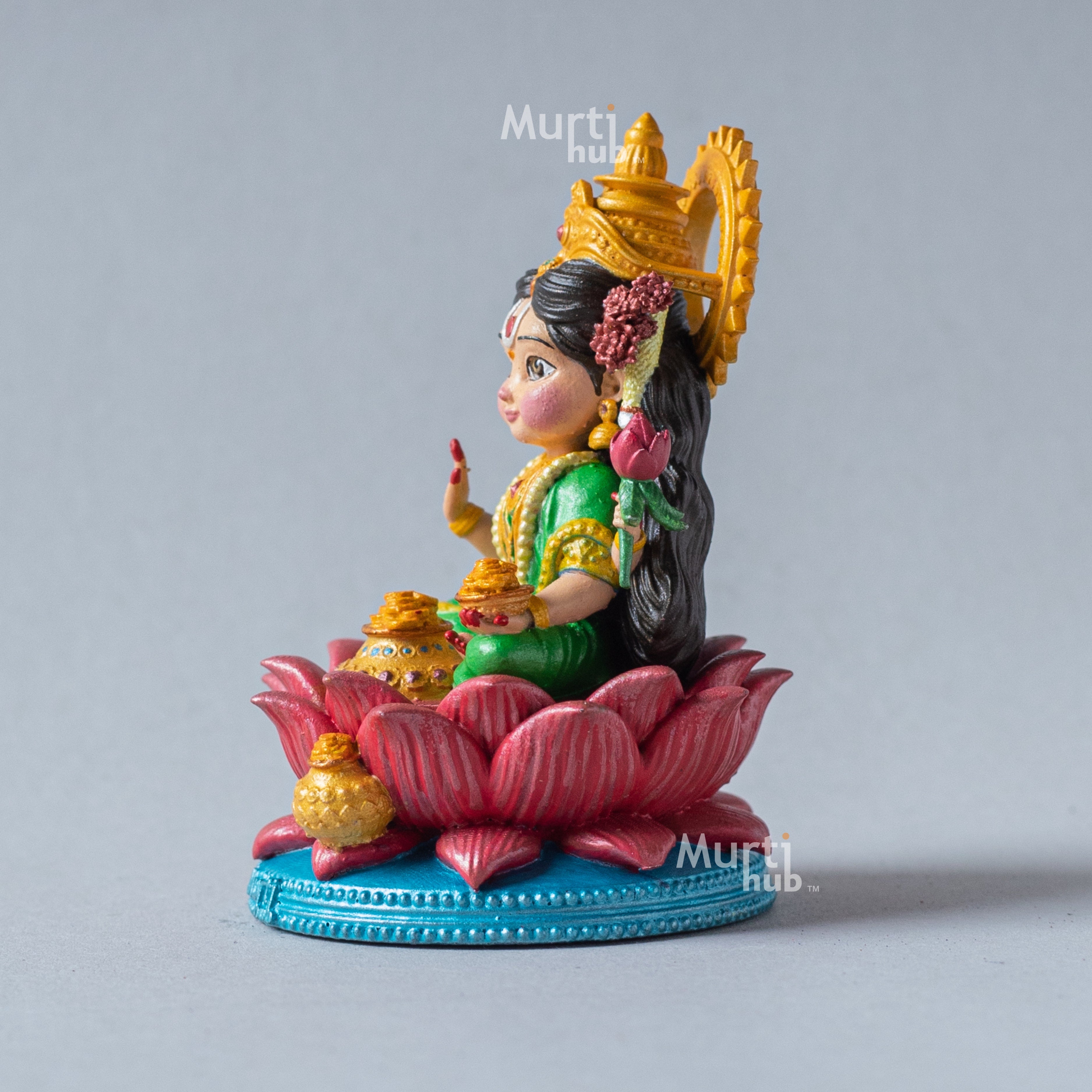 Hand-Painted Baal Lakshmi Mata Idol – Vibrant Decor for Wealth & Positivity