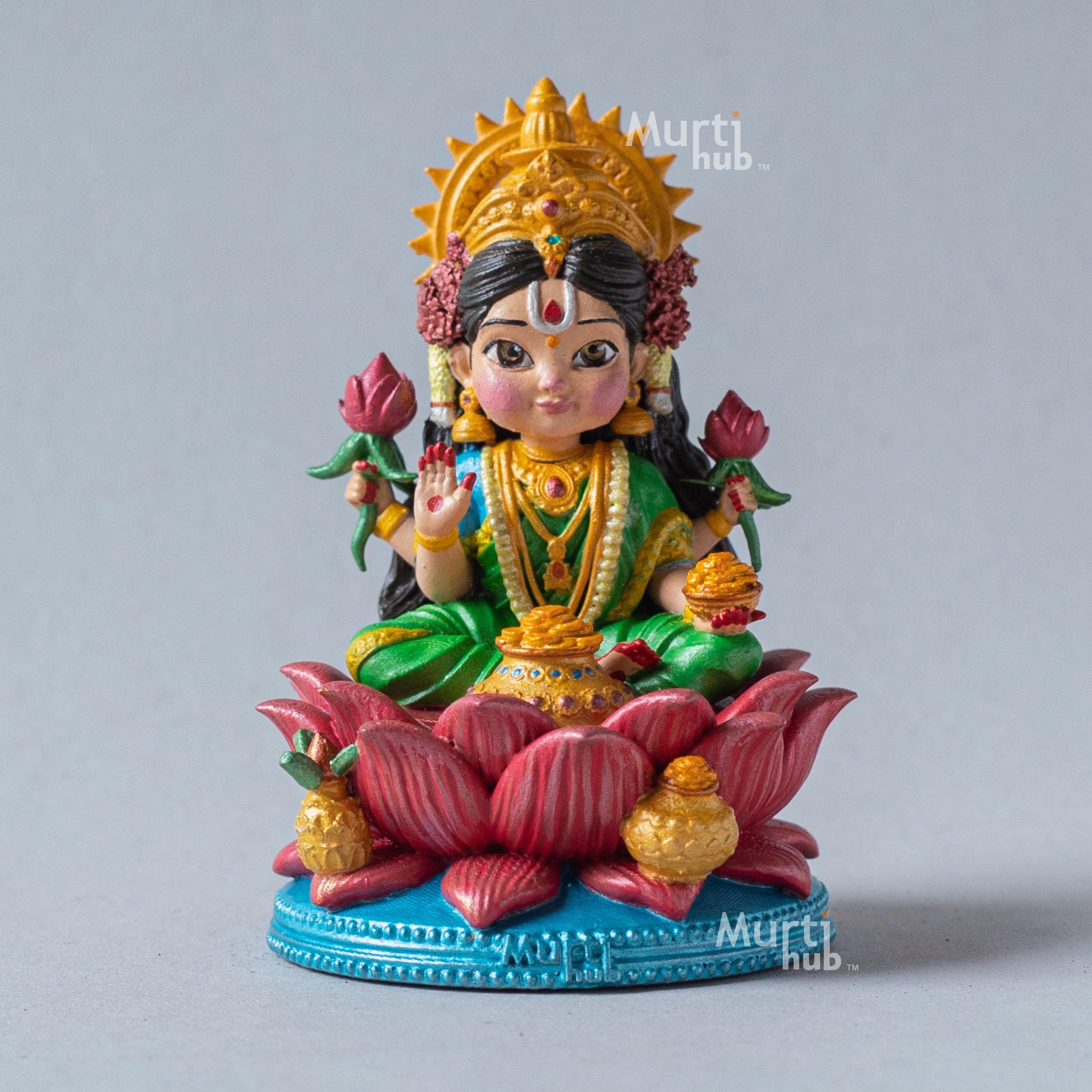 Hand-Painted Baal Lakshmi Mata Idol – Vibrant Decor for Wealth & Positivity