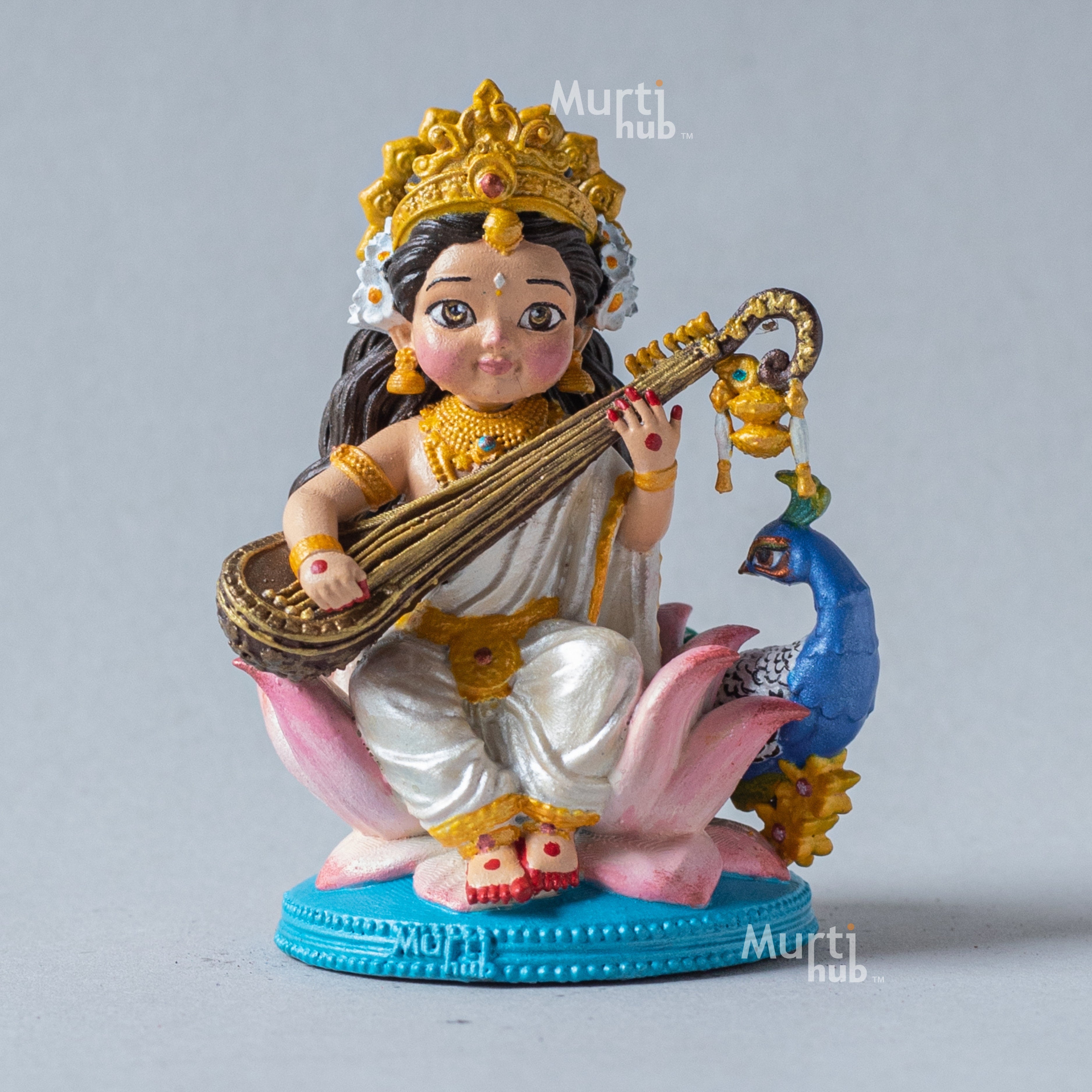 Hand-Painted Baal Saraswati Idol – Divine Goddess of Wisdom for Home, Study & Gifting