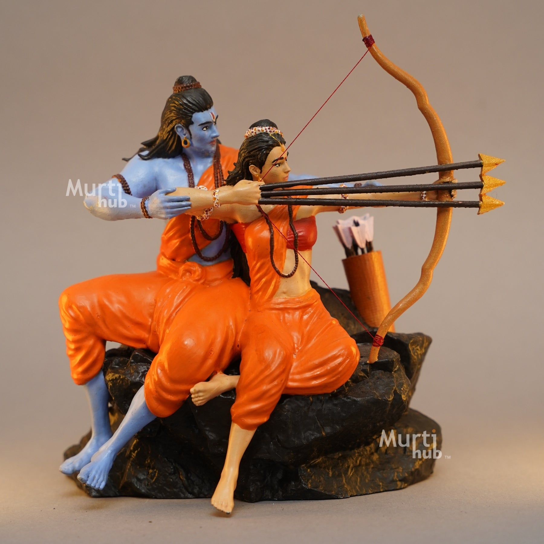 Ram Sita Archery Idol – Rare Artistic Sculpture for Home Decor & Gifting