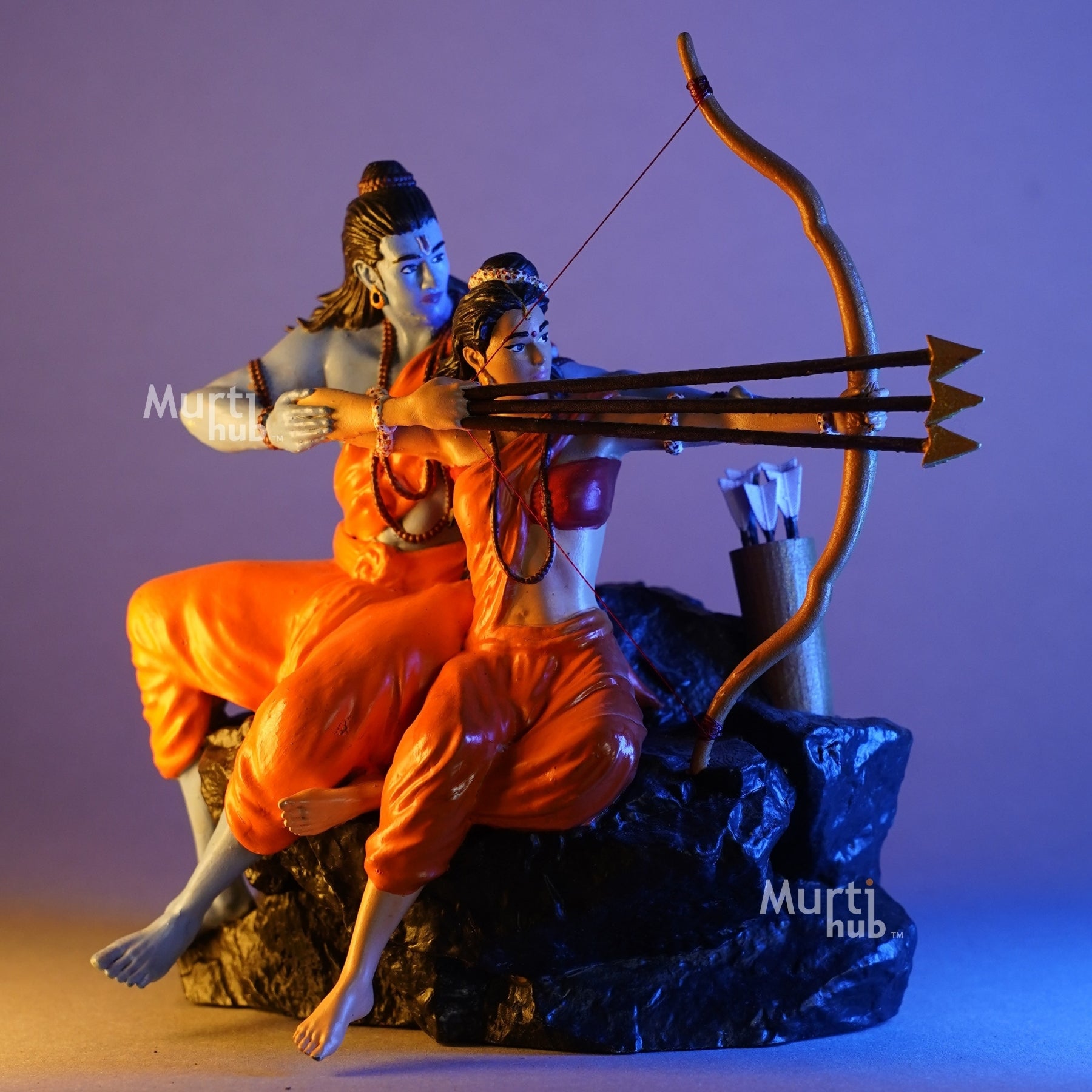 Ram Sita Archery Idol – Rare Artistic Sculpture for Home Decor & Gifting