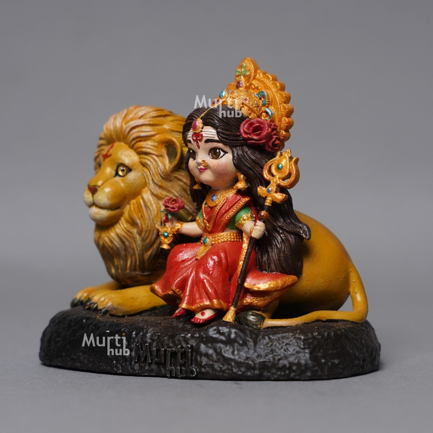Maa Durga with Lion – The Fierce Protector Hand painted