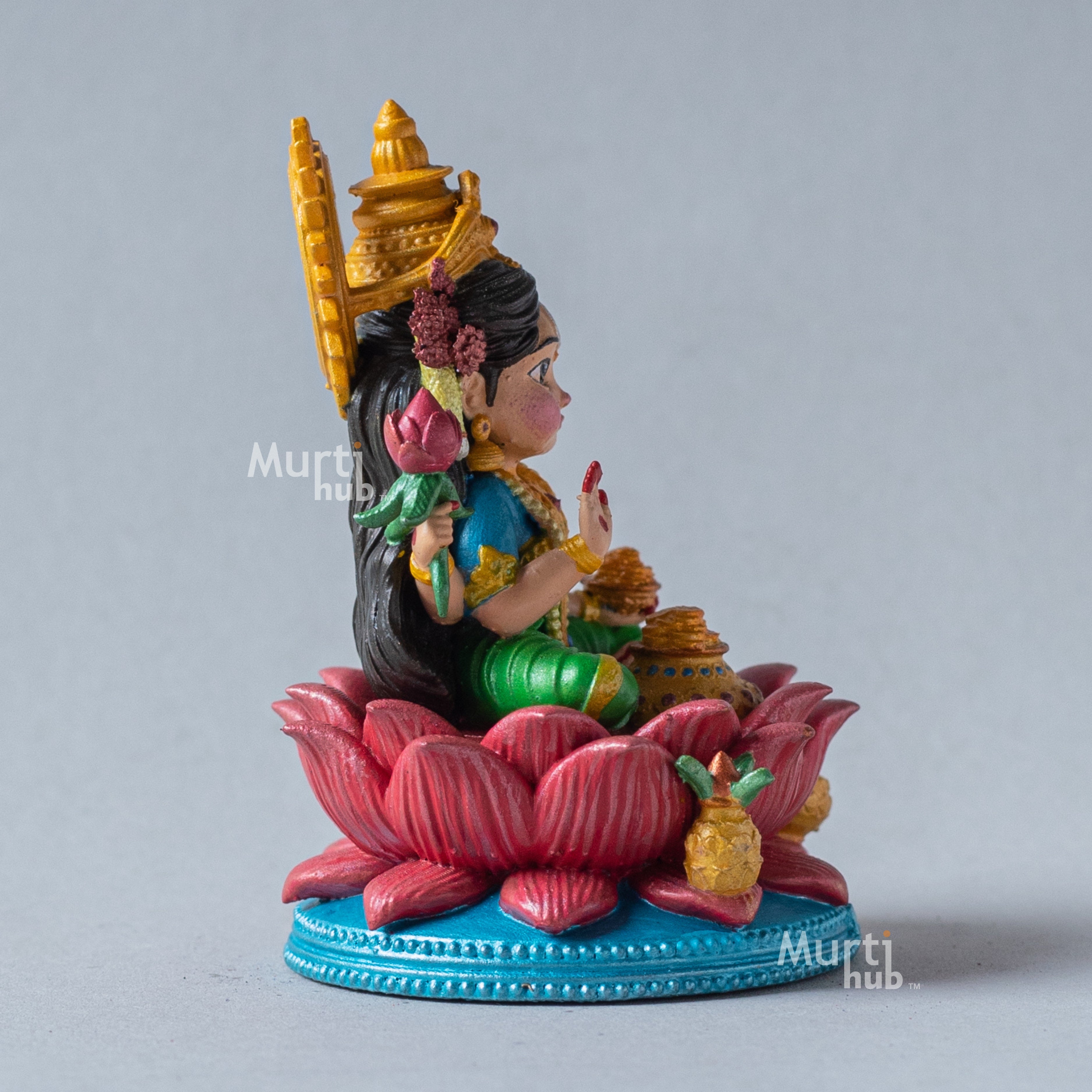 Hand-Painted Baal Lakshmi Mata Idol – Vibrant Decor for Wealth & Positivity
